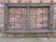 Eichenrahmen mit Fenstergitter, ca. B 153 cm, H 94 cm