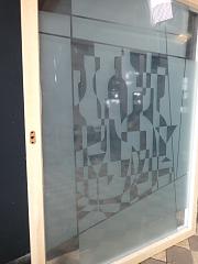 Fensterflügel mit Ätzglasscheibe, ca. B 123 x H 171 cm
