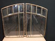 Fenster, Vitrinenscheibe mit Messinggestell, B 27,2 cm x H 45,3 cm