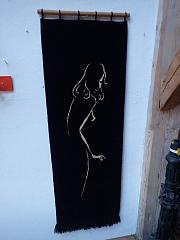 Vintage Wandteppich, B 55 cm x H 167 cm