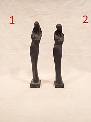 Madonna mit Kind aus Gusseisen, Gusseisenfigur, ca. B 5,5 - 6 cm x H 35,5 - 37 cm