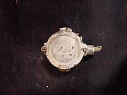 Aufputz Verteilerdose aus Gusseisen, ca. B 8,5 cm x H 9,5 cm