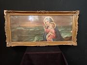 Gemälde Maria mit Jesus, ca. B 134 cm x H 66 cm