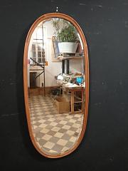 Großer ovaler Wandspiegel mit Kantenschliff, ca. B 60,5 cm x H 134 cm