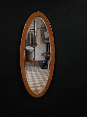 Ovaler Wandspiegel mit Kantenschliff, ca. B 52 cm x H 126 cm, VERKAUFT