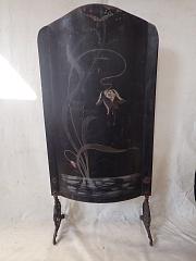 Jugendstil Ofenschild, Funkenschutz, Kaminblech, ca. B 55 cm x H 113,5 cm