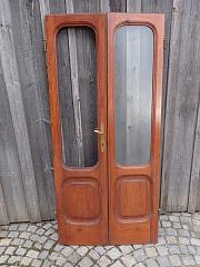 Zweiflüglige Jugendstil Zimmertür mit Füllungen, DIN links ca. B 91,5 cm x H 201 cm