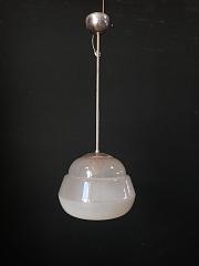 Pendelleuchte mit getrepptem Glas, ca. H 70, Ø 26 cm