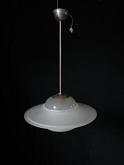 Pendelleuchte mit getrepptem Glas, ca. H 70, Ø 44 cm