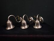 3-er Set kleiner Wandleuchten, verchromt, ca. T 20 x H 17 cm