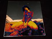 70er - Jahre Wandspiegel " Woman", Wärmebild Spiegel ca. B 80 cm x H 80 cm