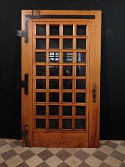 Haustür mit vielen Glasfüllungen aus Eiche, ca. B 110,6 cm x H 196 cm DIN Li