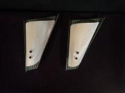50er - Jahre Wandleuchten Paar, Gitter Leuchte, ca. B 13cm x H 21cm