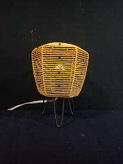gelbe Tischleuchte aus den 70er - Jahren, Spagetti Lampe, ca. B 16 cm x H 24 cm