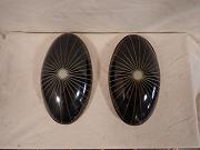 Wandleuchten Paar "Sonne", Ovale Wandleuchten, ca. B 15,5 cm x H 27,5 cm