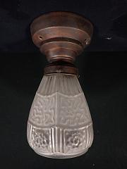Deckenleuchte mit Strukturglasschirm, ca. Ø 11 x H 22 cm