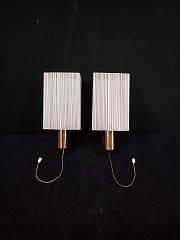 Wandleuchten Paar aus Messing und Glas, ca. B 9 cm x H 19 cm