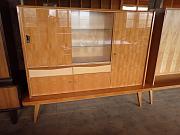 Wohnzimmerschrank mit Glasvitrine, ca. B 188 x H 150 cm