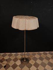 Messing Stehleuchte mit Kunststoffschirm aus den 50er-Jahren