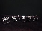 Verchromte Becherhalter zur Wandmontage, ca. Ø 7 cm