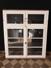 Zweiflügeliges Sprossenfenster mit Oberlicht, ca. B 122 x H 140 cm