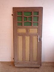 Haustür mit grünem Strukturglas, ca. B 93,2 cm x H 198,2 cm DIN Re