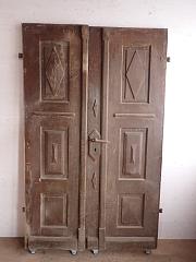 Zweiflügelige Haustür aus Eiche, DIN links, ca. B 118,5 x H 192 cm