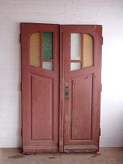 Zweiflügelige Haustür im Jugendstil, DIN li, ca. B 125,5 x H 206 cm