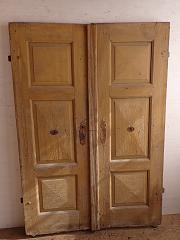 Zweiflügelige Haustür aus Weichholz, DIN rechts, ca. B 128,5 x H 184,5 cm