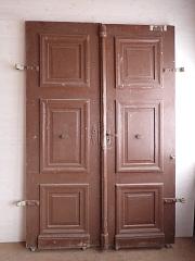 Zweiflügelige Haustür aus Weichholz, DIN rechts, ca. B 159,5 x H 238 cm