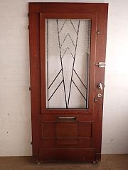 Haustür aus Eiche mit großem Gitter, DIN links, ca. B 93,5 x H 203 cm