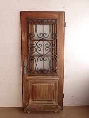 Haustür mit Fenster und schmiedeeisernen Gitter, DIN links, ca. B 80 x H 195 cm