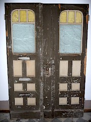 Zweiflügelige Haustür Jugendstil, Gehflügel DIN li, ca. 143 x 214,5 cm