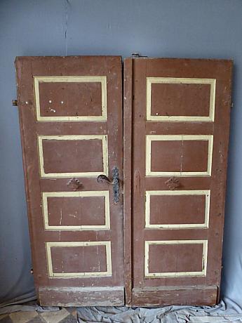 Zweiflüglige Tür aus Weichholz, DIN rechts, ca. 147,5 x 189,5 cm Art.Nr.: 1369