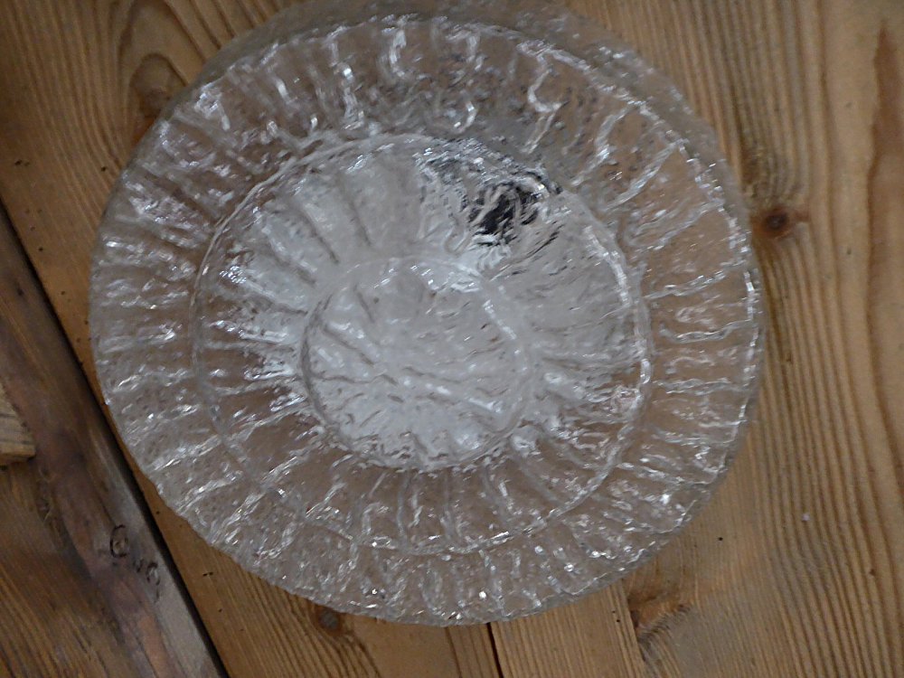 Plafonniere Messing Glas : Retro deckenleuchte aus eisglas original er jahre