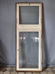 Hohes, einflügeliges Flügelfenster aus Eiche mit Oberlicht, B 89cm, H 228cm