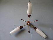 50-er Jahre Decken- oder Wandleuchte mit Glastüten, Ø ca. 60 cm