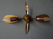 50-er Jahre Decken- oder Wandleuchte "Propeller", ca. 45x33 cm