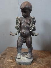 Brunnenfigur "Manneken Fisch", H ca. 65 cm