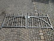 Zweiflügeliges, verzinktes Tor Schmiedeeisen "Bogen", DIN links ca. B 280 x H 128 cm