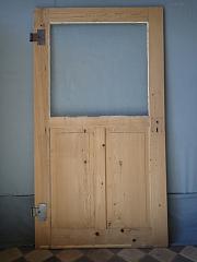 Zimmertür mit einer großen Glasscheibe, frisch gelaugt, DIN li, ca. 107x190cm