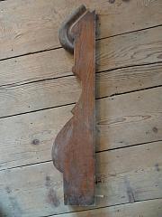 Geschweifter Treppenpfosten aus Eiche, L ca. 100cm, Querschnitt 22 x 5,5cm