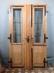 Zweiflügelige Haustüre komplett restauriert, DIN links, ca. B 139 x H 241 cm