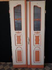Zweiflügelige Haustüre mit Glasanteil, ca. B 110 x H 222 cm