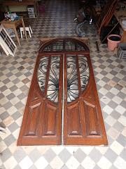 Jugendstil Wohnungseingangselement, DIN links, ca. B 150 x H 348 cm