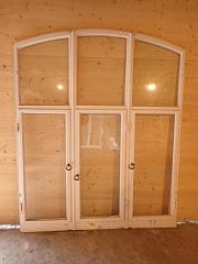 Vorfenster aus Weichholz, ca. B 180,5 cm, H 220,5 cm