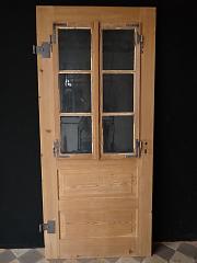 Zimmertür aus Weichholz mit Sprossenfenster, DIN links, ca. B 92 x H 210 cm